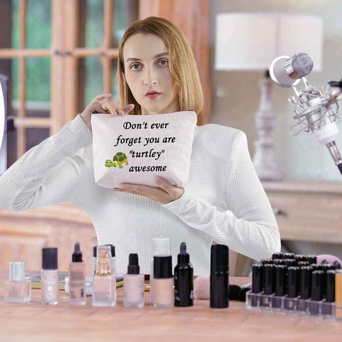 Inspirational Turtle Gift Don’t Ever Forget You are Turtley Awesome Makeup Bags Graduation Birthday Gift ('Turtley' Awesome)