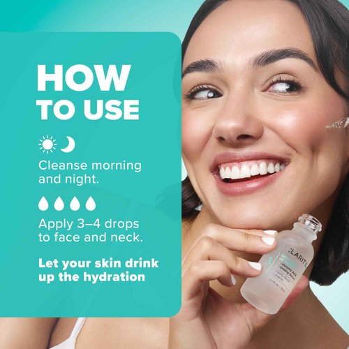 ClarityRx Daily Dose of Water Hyaluronic Acid Serum for Face, Natural, Plant-Based Daily Anti Aging Hydrating Serum Treatment for Dry, Dull Skin, No Parabens, All Skin Types