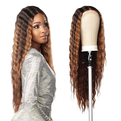 Sensationnel Butta Lace Wigs - Unit 17 Extra Wide 5 Inch Deep Parting Synthetic Preplucked Hairline Glueless Lacefront (1 JETBLACK)