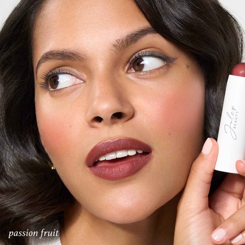 Julep Skip The Brush Cream to Powder Blush Stick Trio - Blendable and Buildable Color - 2-in-1 Blush and Lip Makeup Stick, Neutral Bronze, Sheer Glow, Passion Fruit