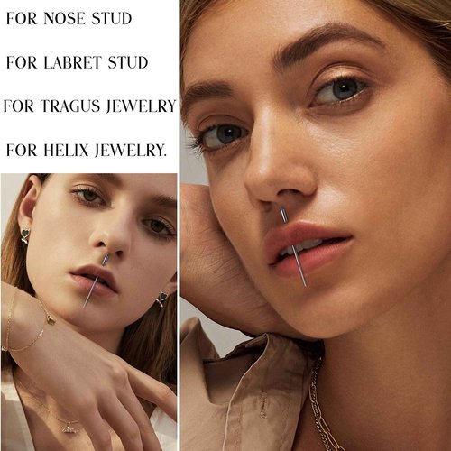 BESTEEL 3 Pcs 316L Surgical Steel Piercing Taper Insertion Pins, Pop Taper Piercings Kit for Ear/Nose/Lip/Eyebrow/Belly/Nipple/Tongue Piercing Changing Tool Stretcher, Stainless Steel, cubic zirconia
