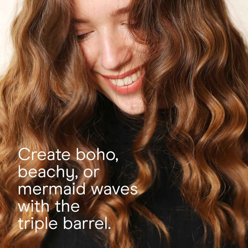Infiniti PRO CONAIR Triple Barrel Waver Curling Iron, 3-Barrel Hair Waver to Create Long-Lasting Beachy Waves, for use on Medium to Long Hair, Dual Voltage, Gray