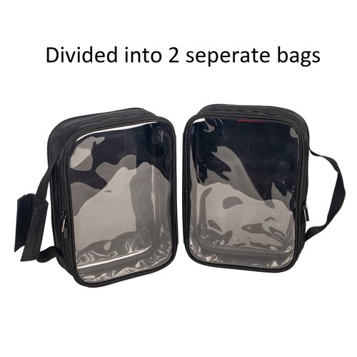 Remobia Hicol 2 in 1 Double Compartments Travel Toiletry Pouch Clear Cosmetic Bag Makeup Kit Organizer Bag with Handle