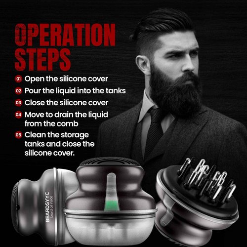 BEARDSYYC Beard Oil Applicator and Brush, Black, Beard Oil Dispenser/Releaser for all Beard Type