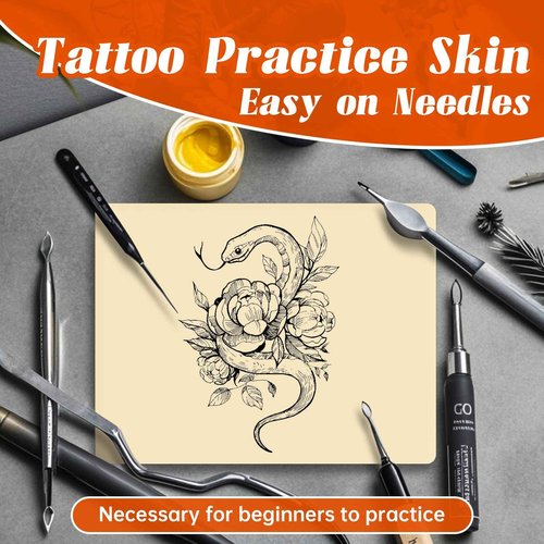 15pcs 3mm Tattoo Practice Skin - (6x9"/A5) Double Sided Soft Silicone Fake Skin Tattoo - Ink-Ready Easy-Wipe for Beginners & Professionals