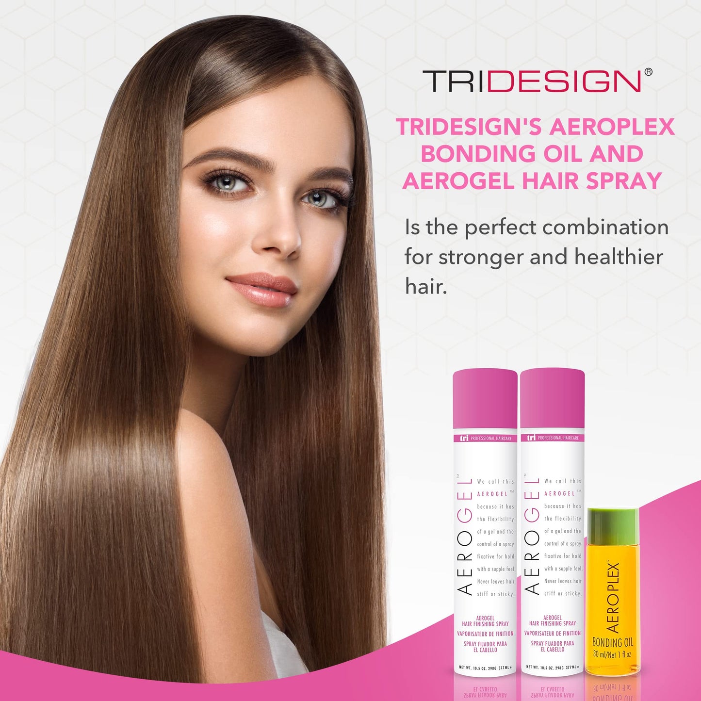 TRI Design Aeroplex Bonding Oil & Aerogel Hair Spray Bundle - Repair & Prevent Breakage for Dry, Damaged & Frizzy Hair, Finishing Spray - 1 Bonding Oil + 2 Hair Spray