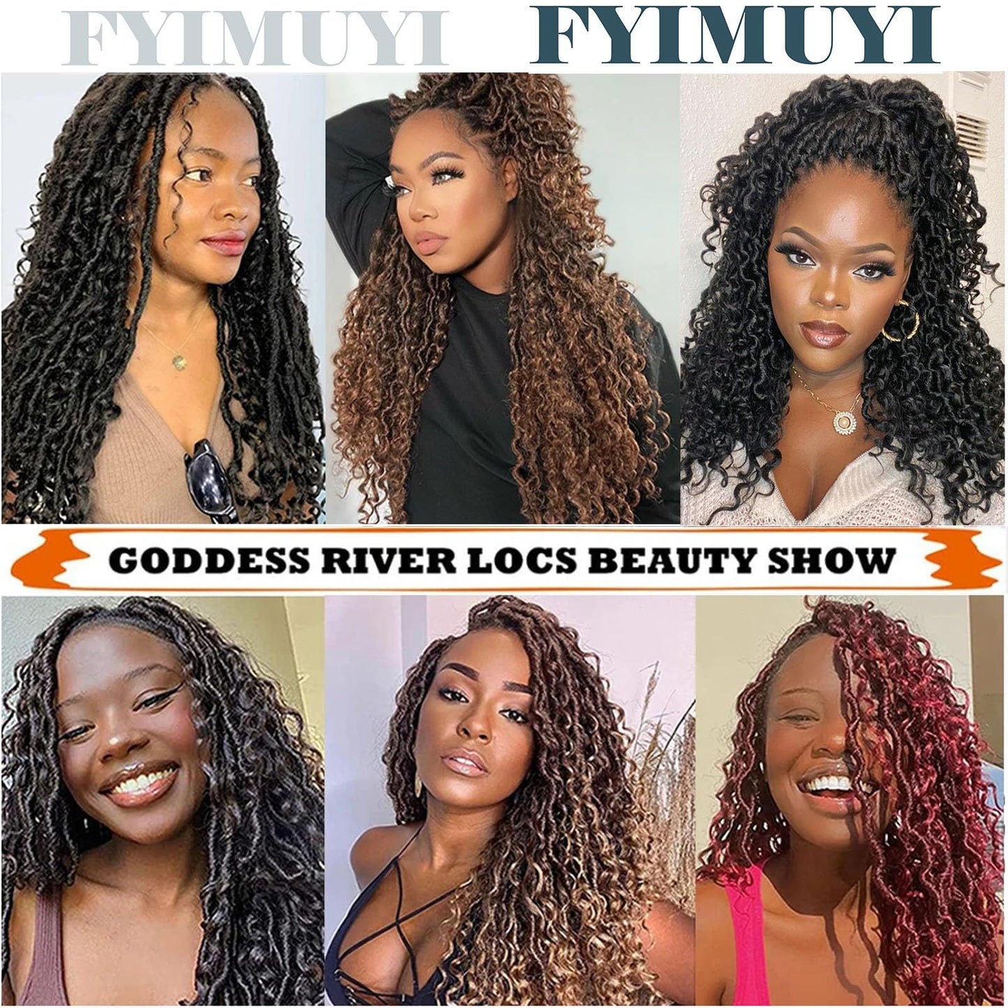 28 Inch Goddess Locs Crochet Hair 4Packs Boho Faux Locs Crochet Braids for Black Women, Pre Looped Hippie River Locs Crotchet Hair with Curly Ends (28inch (pack of 4), 1B)