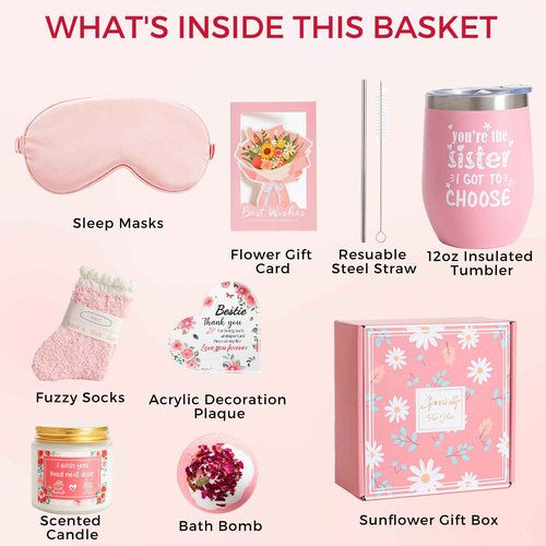 liquaurum Gifts for Best Friend,Birthday Gifts for Women Close Soul Sister Friendship Gifts Basket Box for Women Funny Female BFF Besfriend Bestie Thanksgiving Christmas Presents from Sister Her