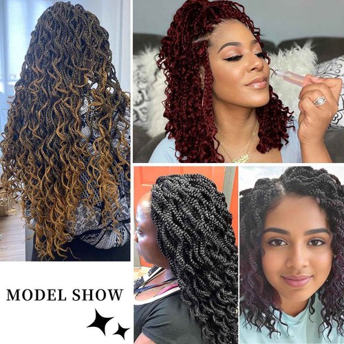24 Inch Brown Curly Crochet Hair for Black Women Locs Box Braids Crochet Hair Curly Crochet Box Braids Hair Extensions