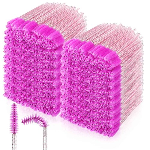 Skylety 1000 Pcs Disposable Mascara Wands Bulk Mascara Eyelash Brush Makeup Applicator Eyelash Wands for Eye Lash Extension, Eyebrow Comb, 3.9 x 0.2 x 0.3 Inch (Purplish Red)