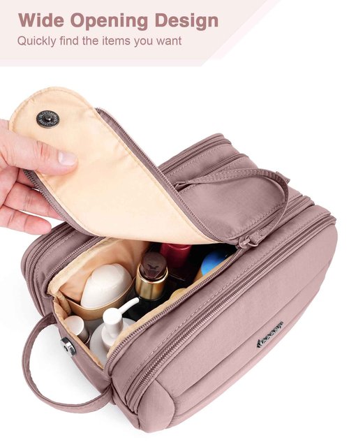 COOSKY Toiletry Bag for Men & Women, Cruise Ship Travel Essentials, Shaving Dopp Kit with Dry and Wet Separation, Water-resistant Bathroom Cosmetic Organizer Bag, Makeup Accessories, Dark Purple