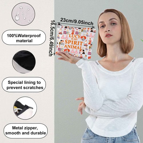 WZMPA Funny Lucy Fans Cosmetic Bag Lucy TV Show Fans Gift Lucy Is My Spirit Animal Zipper Pouch Makeup Bag For TV Series Fans (LUCY Spirit F)