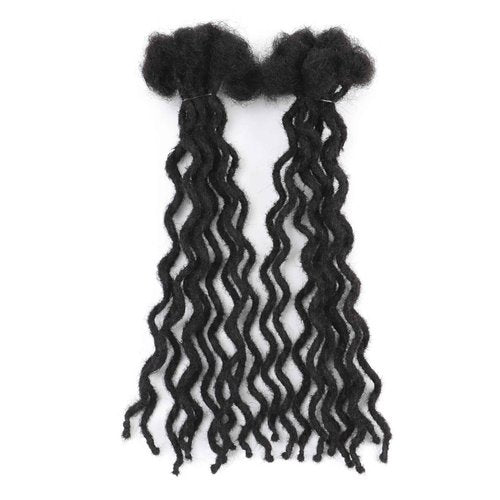 12 inch 10 Strands Curly Loc Extensions Human Hair, 0.6cm Width 100% Human Hair Dreadlock Extensions for Men/Women, Can be Dyed Soft Dreads Extensions