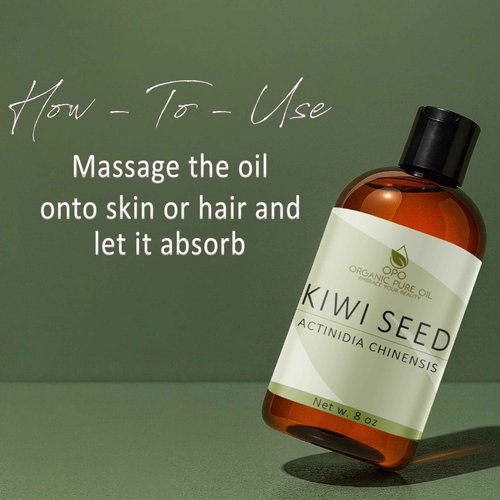 Kiwi Seed Oil - 8 oz - 100% Pure, All Natural, Cold Pressed, Unrefined, Premium Grade Carrier Oil Perfect for Hair, Skin, Scalp, Body Care Vegan Moisturizer, DIY, Cosmetics - Packaging May Vary