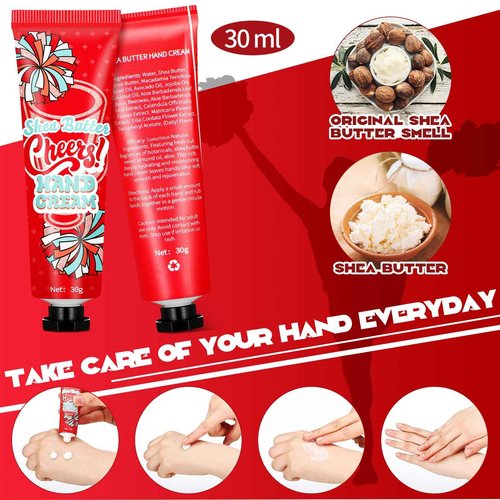Dansib 24 Pcs Cheer Team Homecoming Gifts Bulk Hand Cream Lotion Cheerleader Goodie Bag Stuffers Cheerleading Party Favors for Women Football Basketball Season Senior Night Items(Red)