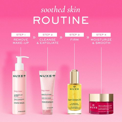 NUXE Very Rose Radiance Face Scrub with Floral Water. Gentle Exfoliating Care that Cleans Deeply for Soft, Smooth, Hydrated Skin. Suitable for Sensitive Skin, 2.5 Fl Oz