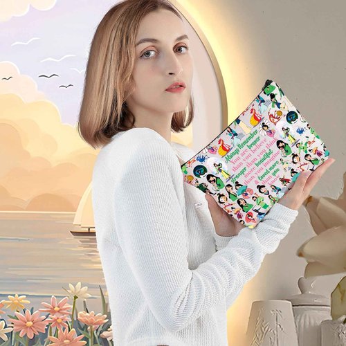 LEVLO Cartoon Movie Cosmetic Bag Movie Princess Fans Gift You Are Braver Stronger Smarter Than You Think Fairy Tale Zipper Pouch Bag (HML Full)