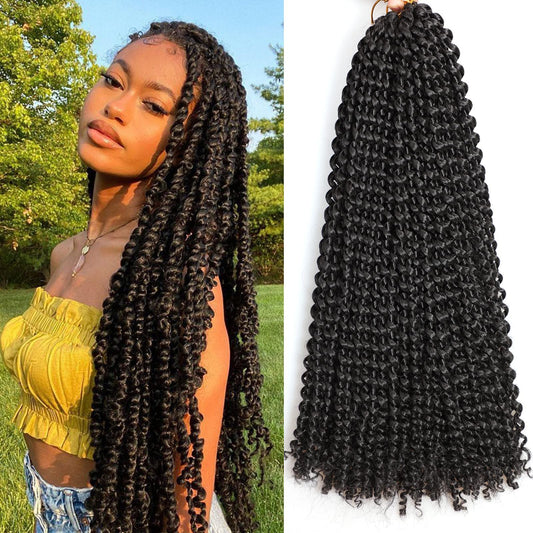 Passion Twist Hair Water Wave Crochet Hair For Black Women(30 Inch (Pack of 6), 1B#)