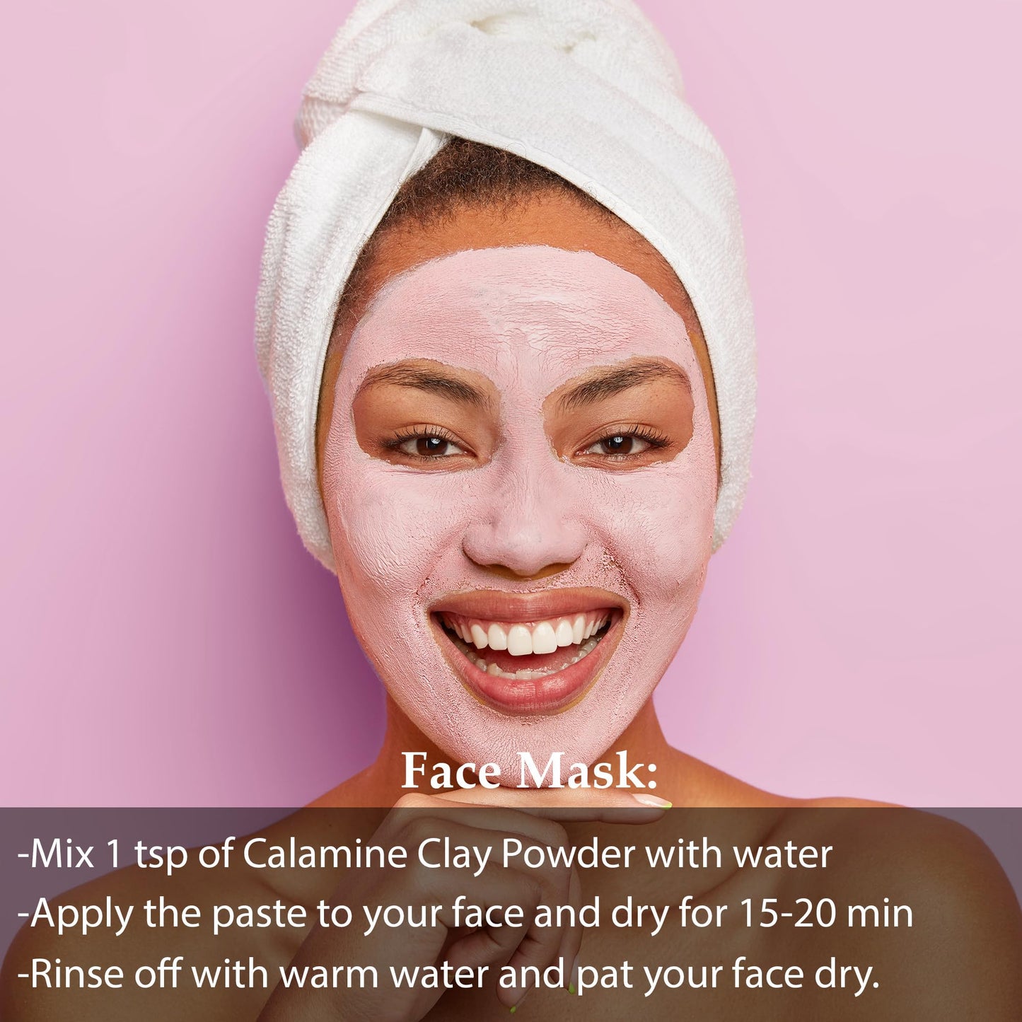 Calamine Clay by mi nature | For Younger looking skin, Detoxifying Skin | 227g(8 oz) (0.5 lb) | Facial Cleansing mask | Use to make Masks, Creams, Scrubs, Bath Bombs, Body Wash and Soaps