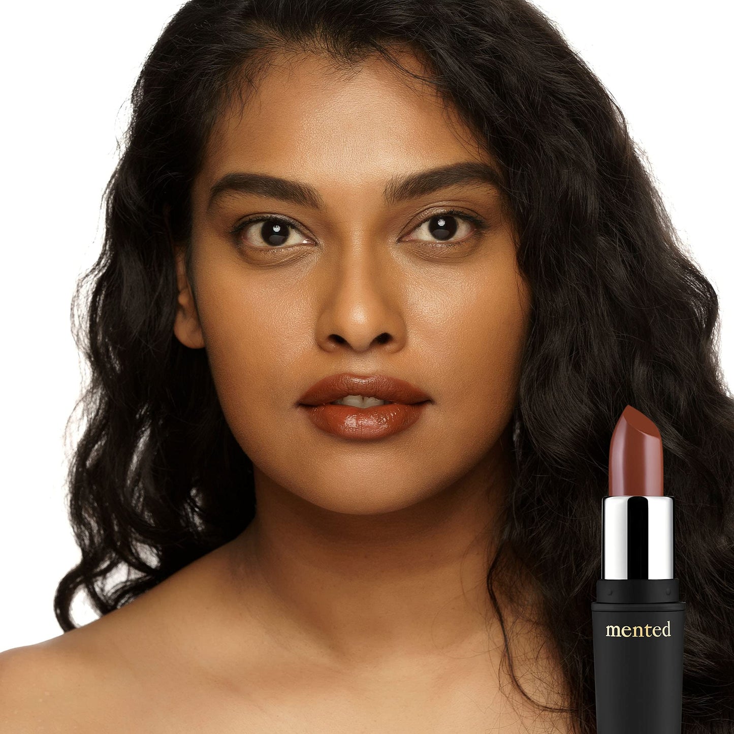 Mented Cosmetics | Semi Matte Nude Lipstick, Foxy Brown | Vegan, Paraben-free, Cruelty-free | Red and Brown, Dark, Long Lasting Lipstick