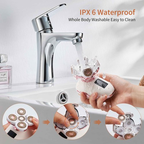 UPTARD Women's Electric Razors for Women Legs Pubic Facial Hair Removal 2 in 1 Womens Electric Shaver for Women,Bikini Trimmer for Lady,Waterproof (5D)