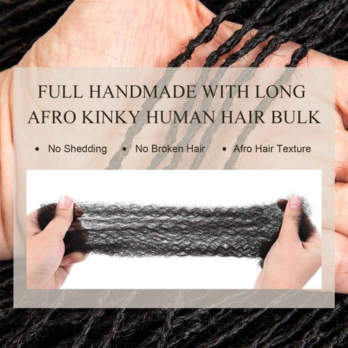 DAIXI Handmade Interlocking Sisterlocks Curly Tips 100% Real Human Hair Permanent Micro Locs Extensions Natural Looking Soft Dreadlocks Can Be Bleached and Dyed.(1B - 0.2cm, 6 Inch 30 Strands)