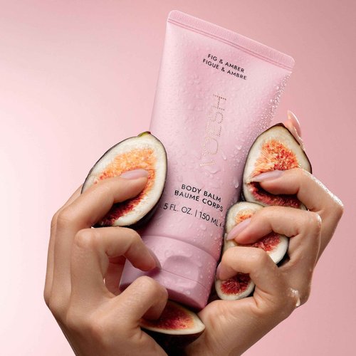 VOESH Hand & Body Glow Holiday Gift Set - 3-Piece Gift Set for Radiant Skin - Exfoliating Body Wash, Body Balm & Hand Balm - Vegan K-Beauty Korean Skincare - Fig & Amber Scent