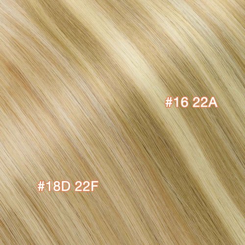 GOO GOO Invisi Edge Tape in Hair Extensions Human Hair, 18A/613A Dark Blonde Highlighted Bleach Blonde, 6pcs 20inch 18g, Virgin Remy Hair, Seamless Injected Tape, Natural Look