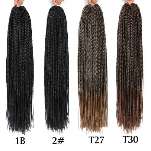 Ombre Brown Crochet Box Braid 30inch 6 Packs Midium Size Premium Synthetic Crochet Braids Waist Length Individually Prelooped Handmade Soft Braids Hair Extension For Girls Women(30inch M1B30)