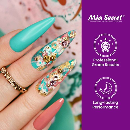 Mia Secret PREMIER NAIL BRUSHES 100% Kolinsky Hair MADE IN USA Prenium Nail Art Brushes (Pink, 4 OR (3D))