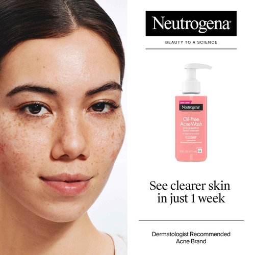Neutrogena Oil-Free Pink Grapefruit Pore Cleansing Acne Wash and Daily Liquid Facial Cleanser with 2% Salicylic Acid Acne Medicine and Vitamin C, Twin Pack, 9.1 fl. oz, 2 Pack