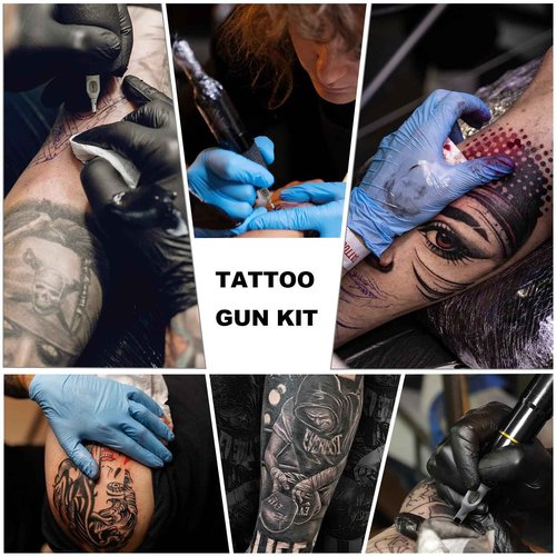 Tattoo Kit Tattoo Pen Rotary Tatoo Machine for Beginner with 20 Cartridges Needles and 5 Color Inks