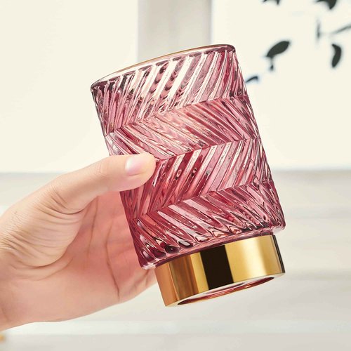 LEICURACE Makeup Brush Holder Organizer,Toothbrush Holders,Desk Pen Pencil Holder,Multifunctional Vintage Glass Brush Cup（A40-4-US）