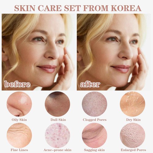 JAAN Korean Skin Care Set for Face, Anti-Aging Facial Moisturizer Lotion and Toner, Deep Hydrating for Face, K Beauty Facial Set, Christmas Gift Set for Women, Korean Skin Care, 4.5 FLOZ*2