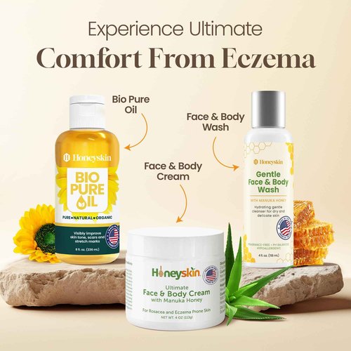 Hydrating Face Moisturizer & Body Cream with Manuka Honey Cream - Organic Face Moisturizer with Honey for Extremely Dry Skin - for Dry & Itchy Skin, Rosacea & Eczema Prone Skin 4oz