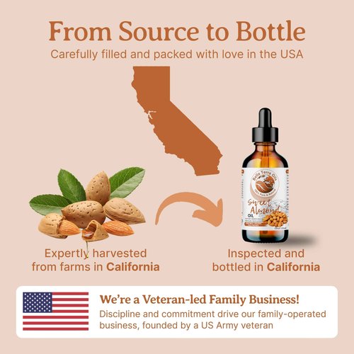 Bella Terra Oils - Organic Sweet Almond Oil 16oz - Purity Meets Luxury with Almond’s Vitamin B & Minerals, Cold-Pressed Elixir for Mesmerizing Skin