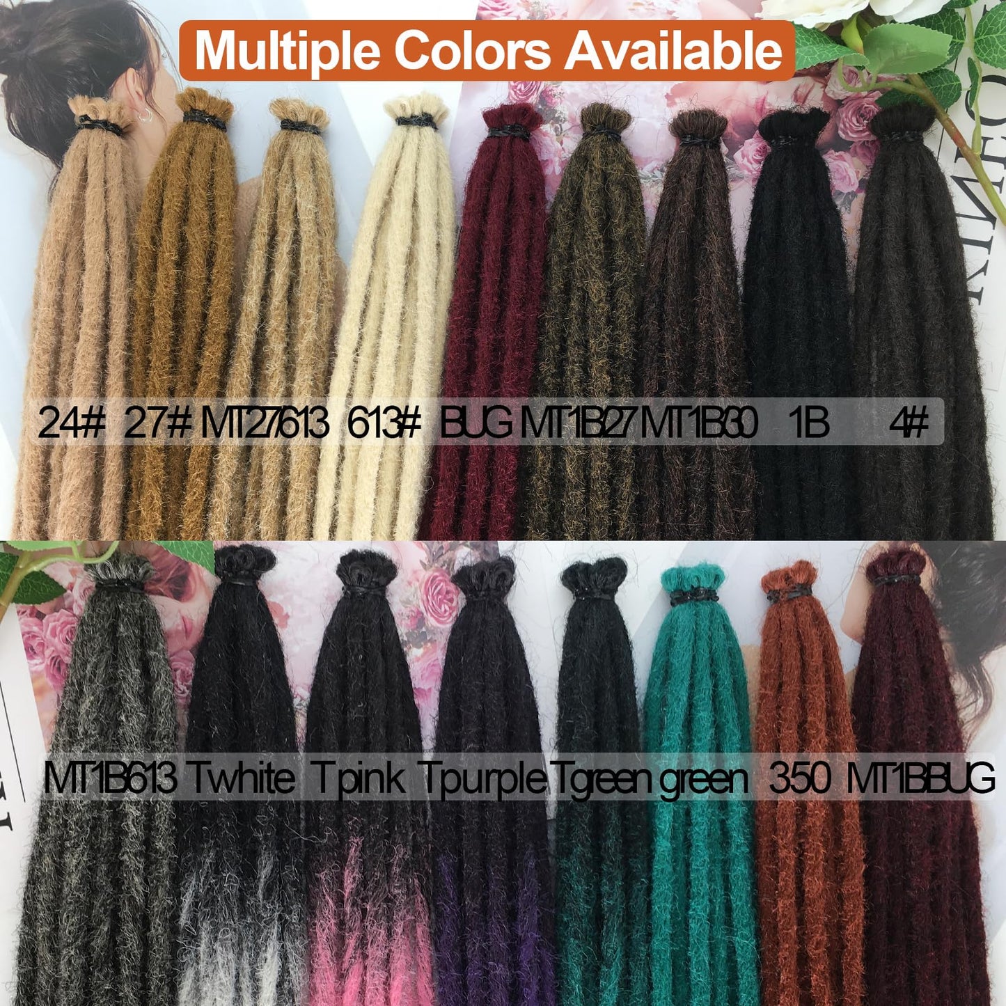 Synthetic Dreadlock Extensions 24# Blonde Human-Like Dreads Hair Extensions 20 Strands 24 Inch Crochet Loc Extensions 0.7 cm Wide Reggae Style Prelooped Crochet Braids For White Women