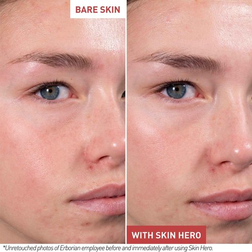 Erborian Skin Hero with White Ginseng, Facial Concealer and Makeup Primer - Non-Tinted Bare Skin Perfecting Face Moisturizer Smooths, Blurs & Illuminates - Silicone Free Korean Skincare