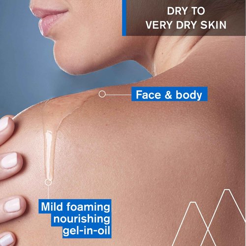 Uriage Xémose Cleansing Soothing Oil | Mild Foaming Nourishing Gel-in-oil, Face & Body, Fragrance & Soap-Free, 500 mL / 17 oz