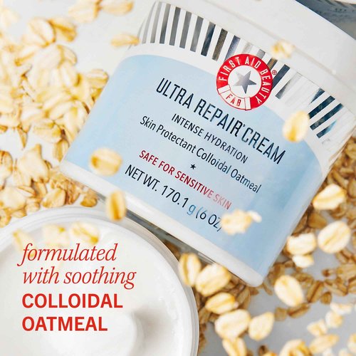 First Aid Beauty - Ultra Repair Cream, Intense Hydration Whipped Colloidal Oatmeal, Clinically Proven to Strengthen Skin Barrier in 7 Days & Helps Relieve Eczema, Luxury Moisturizer, 6 oz + Bonus, 2ct