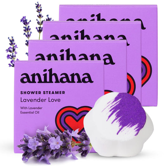 ANIHANA Shower Steamers 4 Pack with Lavender Essential Oil Paraben Free Cruelty Free Refreshing Lavender Love Scent 1.76 oz each