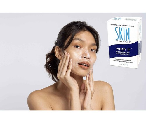 Dermalab Moisturize It Skin Cream 4oz & Wash It Superfatted Hypoallergenic Fragrance Free Cleansing Bar | Moisturizing Lotion Hydrates Skin | Softens Skin with Collagen | Safe for Kids & Adults