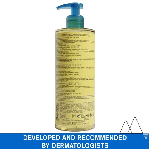 Uriage Xémose Cleansing Soothing Oil | Mild Foaming Nourishing Gel-in-oil, Face & Body, Fragrance & Soap-Free, 500 mL / 17 oz