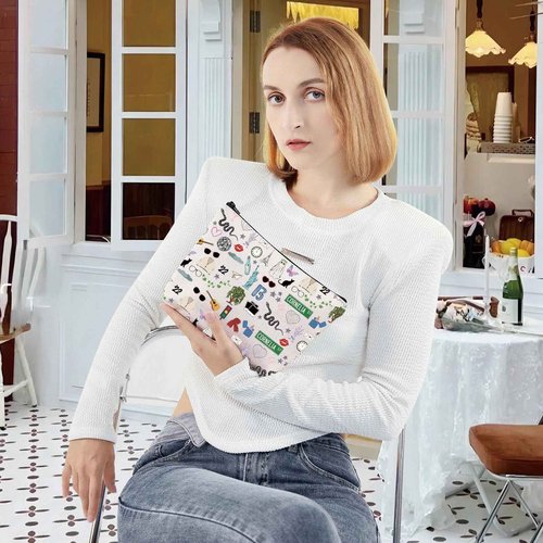 LEVLO Singer Album Cosmetic Make Up Bag Singer Tour fans Gift Song Concert Makeup Zipper Pouch Bag Singer Song Merchandise (Singer Album Makeup Bag)