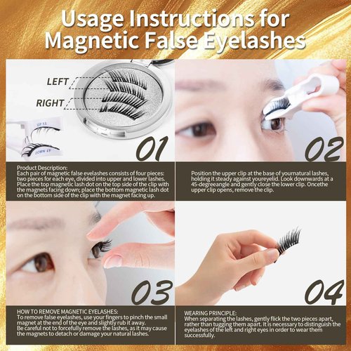 magnetic eyelashes,3pairs,3styles，magnetic eyelashes with applicator,natural look,wispy,butterfly,No glue needed,Reusable,Waterproof Easy to apply