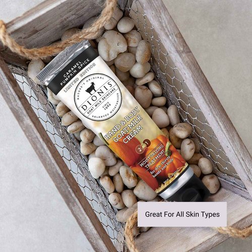 Dionis Goat Milk Skincare Caramel Pumpkin Spice Scented Lotion (8.5 oz) and Hand & Body Cream (3.3 oz) Bundle