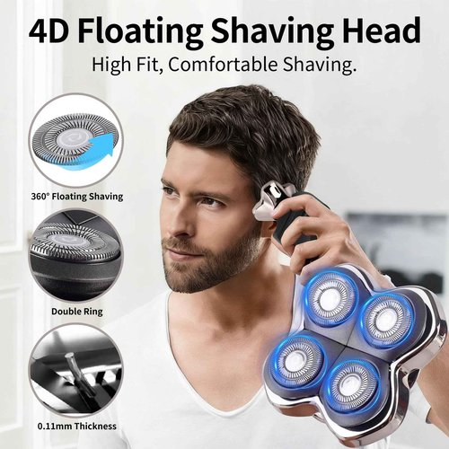 2 Pack Head Shaver Replacement Heads Compatible with Skul Pitbulls Gold PRO,Silver PRO, Platinum PRO,Butterfly Kiss PRO - Hypoallergenic Stainless Steel Shaver Foil Replacement - 4D Floating Blade