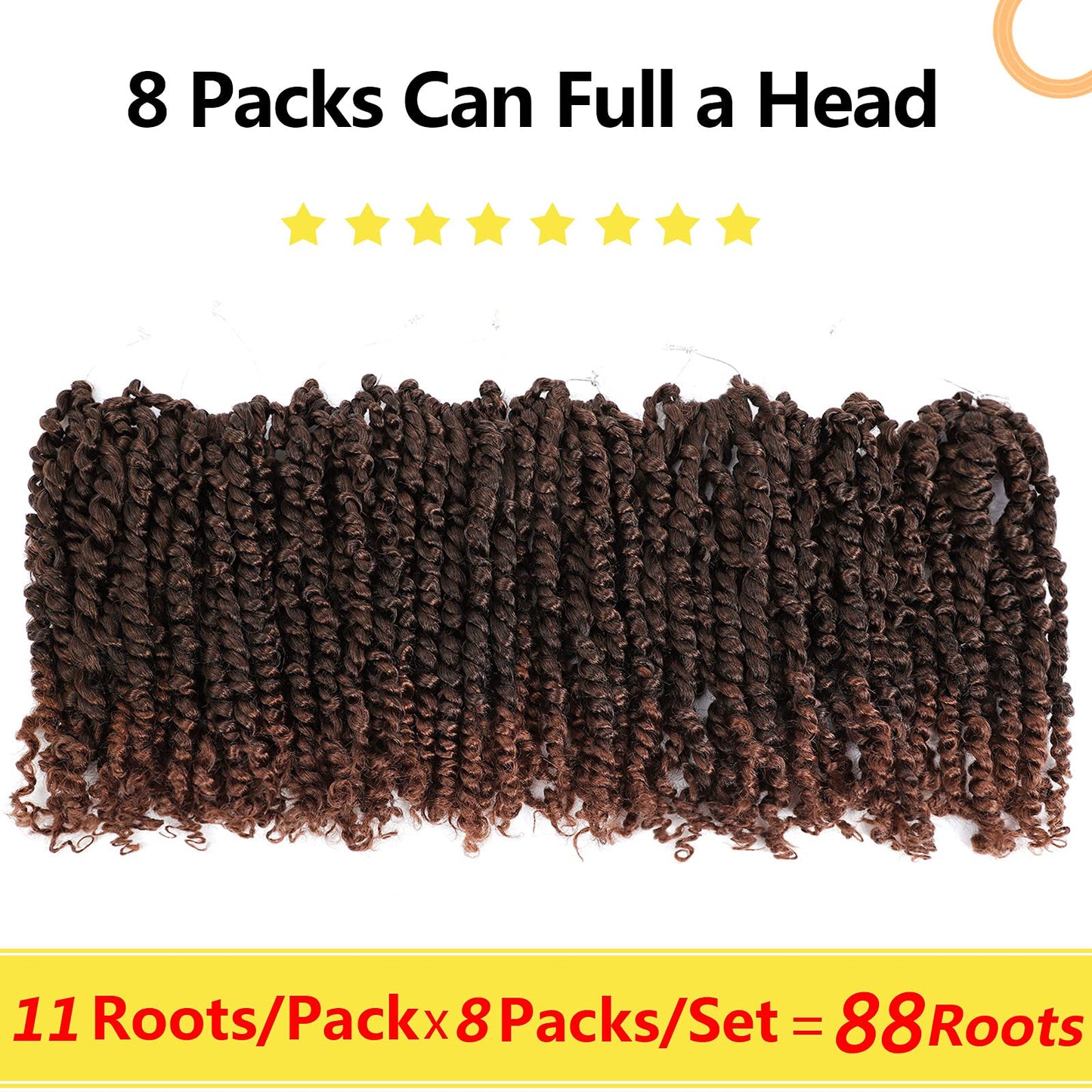 Fulcrum Passion Twist Crochet Hair 10 Inch, 8 Packs Pre Looped Passion Twist Hair, Pre-Twisted Passion Twist Crochet Hair For Black Women (10Inch (Pack of 8), T30#)