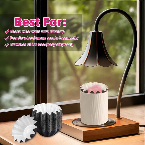Mocalaca 60Pcs Wax Warmer Melt Liners, Candle Scented Wax Strong Scent Warmer Liners, Reusable Leakproof Cups for Candle Warmer, Wax Warmer Plug in, Electric Wax Melt Warmer