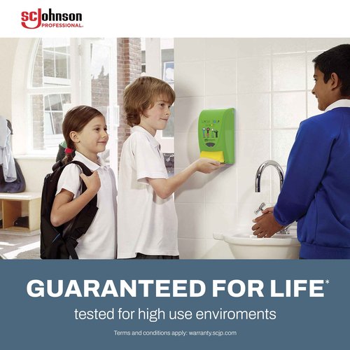 SC Johnson Professional Clear Foam Dispenser and Refill Starter Kit, Kids Wall Mount Soap Dispenser for Hand Soap, 1 Clear Foam Hand Wash, 1 Liter Cartridge, 33.8 fl. oz., for Professional Use Only